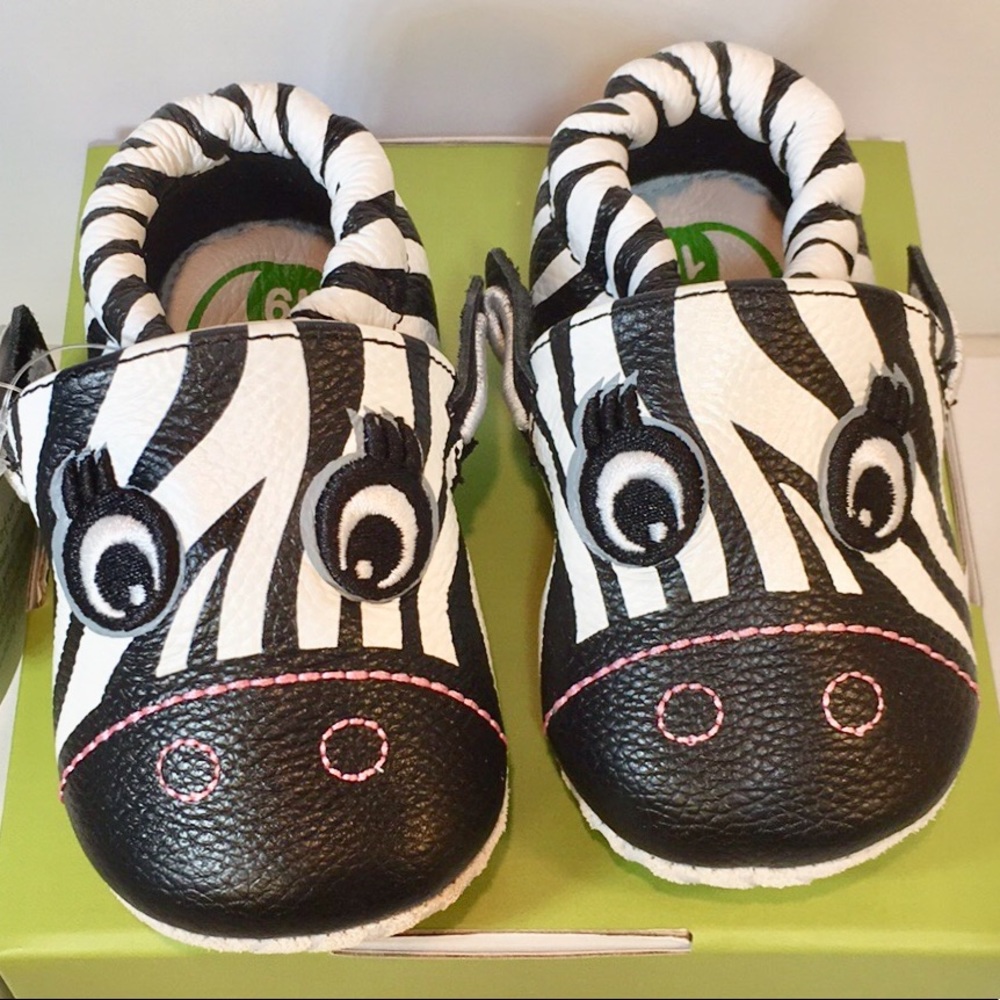 🍀4 for $20 Leather Zebra Baby Shoes SZ 3 - 3 1/2